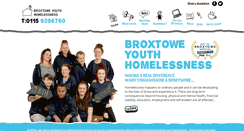 Desktop Screenshot of broxtoweyouthhomeless.org.uk